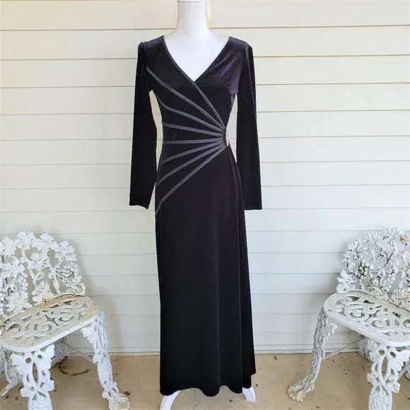Tadashi Shoji | Dresses | Vintage 9s Tadashi Long Sleeve Black 